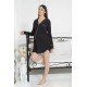 For You Mama Mama Embroidered Black Nightgown