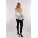 WOMEN Hoodie with White Crew Neck Jersey in Pink