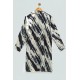 For You Sleepwear Satin Marble Pattern Black Nightgown