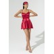 For You Sleepwear 2 Piece Lacy Red Satin Nightgown Set