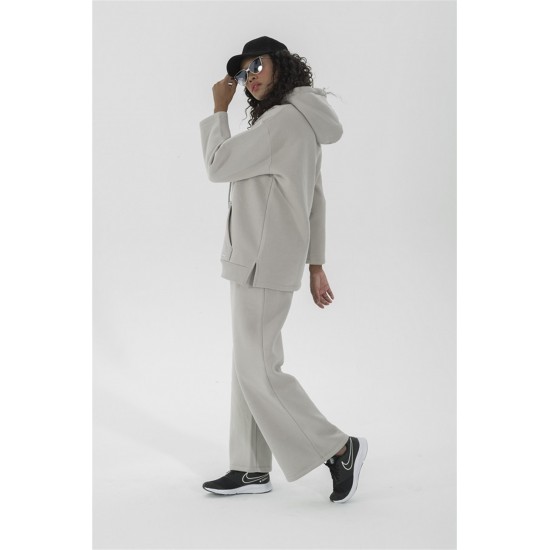 For You Moda Women's Hooded Kangaroo Pocket Tracksuit Set