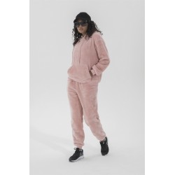 For You Moda Women's Welsoft Hooded Pink Tracksuit Set