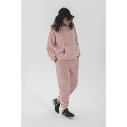 For You Moda Women's Welsoft Hooded Pink Tracksuit Set