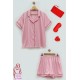 For you Sleepwear 5 Plus Satin Pink Pajamas Shorts Set