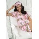 For You Sleepwear 5 Pcs Tiger Pattern Pink Pajamas Set