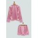 For You Sleepwear 2-pack Satin Pleat Detailed Pink Pajamas Shorts Set