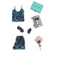 For You Sleepwear Boxed Satin Flower Patterned Athlete Shorts Set of 4