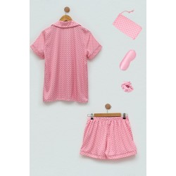 For You Sleepwear 2-pack Satin Polka Dot Pink Pajamas Shorts Set