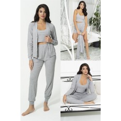 For You Loungewear 4-Piece Corduroy Athlete Cardigan Pants Shorts Set