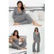 For You Loungewear 3-Piece Corduroy Gray Athlete Cardigan Pants Set