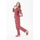 For You Moda Women's 5 Piece Slippers Red Plaid Pajamas Set