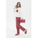 For You Moda Women's 5 Piece Slippers Red Plaid Pajamas Set