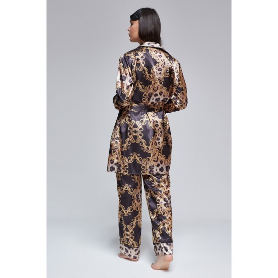 For You Moda Women's 6 Piece Baroque Pattern Pajamas Set