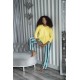 For You Sleepwear 2 Pcs Striped Viscose Yellow Long Sleeve Pajamas Set