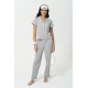 For You Sleepwear Combed Cotton 5-Piece Gray Long Pajamas Set