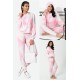 For You In&Out 2-pack Inside and Outside Batik Pattern Hooded Pink Bottom Top Set 