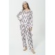 For You Sleepwear 7 Piece Zebra Headed White Pajamas Set