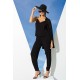 For You In&Out 7 Piece Satin Detailed Combed Black Pajama Set