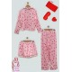 For you Sleepwear 6 Plus Satin Red Heart Pajama Set