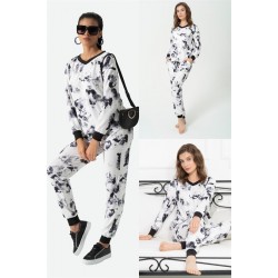 For You In & Out 2-Set Indoor & Outdoor Vyaka Tie Dye Black Bottom Top Set