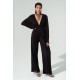 For You In&Out 2-Piece Pleated Black Blouse and Pants Set