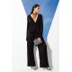 For You In&Out 2-Piece Pleated Black Blouse and Pants Set