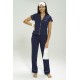 For You Sleepwear 5-Piece Combed Navy Blue Pajamas Set