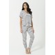 For You Loungewear V-Neck Striped White Suit