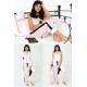 For You Sleepwear Set of 6 Satin Black Striped Pink Pajamas Set