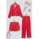 For you Sleepwear 6 Plus Satin Pink Heart Pajama Set