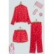 For you Sleepwear 6 Plus Satin Pink Heart Pajama Set