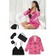 For You Sleepwear Satin 5 Piece Zebra Patterned Nightshirt Set