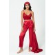 For You Sleepwear 4 Piece Dressing Gown and Bustier Pants Red Set