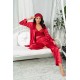 For You Sleepwear 4 Piece Dressing Gown and Bustier Pants Red Set