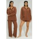 For You Loungewear 3-Piece Waffle Fabric Pajamas Set