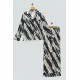 For You Sleepwear 2-pack Satin Marble Pattern Black Pajamas Set