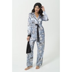 For You In&Out 6 Piece Satin Indoor and Outdoor Floral Blue Set