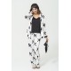 For You Sleepwear 6 Pieces Dog Pattern White Satin Pajamas Set