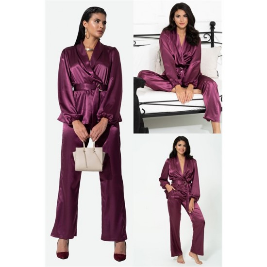 For You In&Out 2 Pieces Purple Pajamas Set, Both Inside and Out