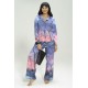 For You Sleepwear 5-pack Satin Nature Pattern Black Pajamas Set