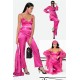 For You In&Out 4 Piece Satin Inside And Outside Pink Jacquard Set