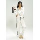 For You Sleepwear 5-Piece Satin Black Striped Ecru Pajama Set