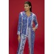 For You In&Out 7 Piece Viscose Ethnic Pattern Blue Pajama Set Both Inside and Outside