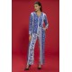 For You In&Out 7 Piece Viscose Ethnic Pattern Blue Pajama Set Both Inside and Outside