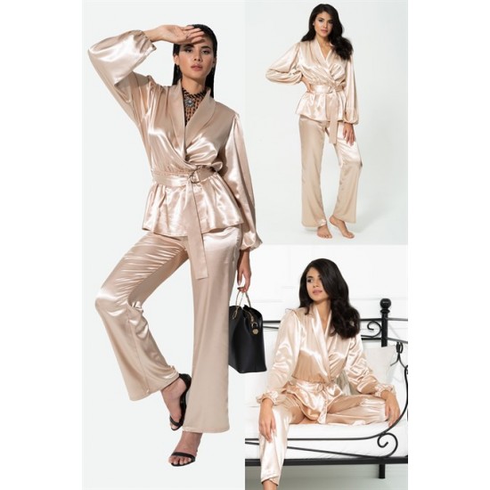 For You In&Out 2-Piece Stone Pajamas Set, Both Inside and Outside