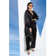 For You In&Out 6 Piece Bustier Dressing Gown and Pants Black Pajamas Set