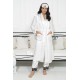 For You Sleepwear 6 Piece Lace Detailed Dressing Gown Athlete Shorts Ecru Pajamas Set