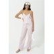 For You Sleepwear 5 Pieces Strap Pink Striped Cotton Pajamas Set