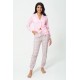 For You Loungewear 3-Piece Plaid Bustier Cardigan Pink Set