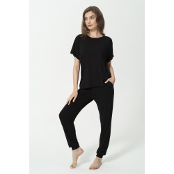 For You Loungewear Crew Neck Black Suit